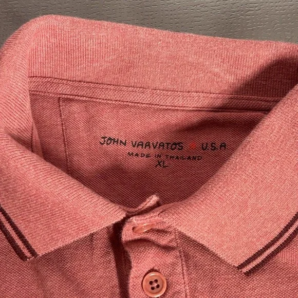 John Varvatos Star USA Polo Shirt Mens XL Peace Logo Embroidered Cotton Casual - Picture 4 of 7